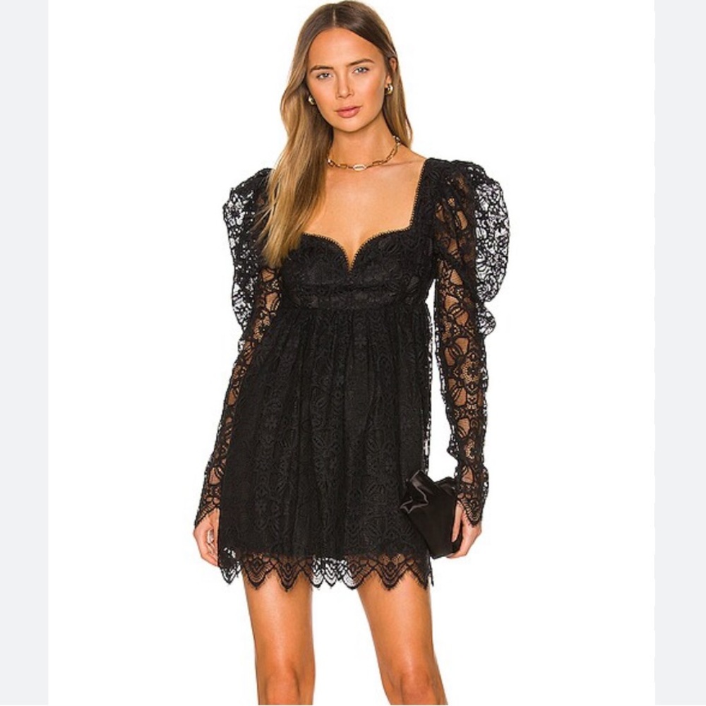 lovers & friends black lace dress